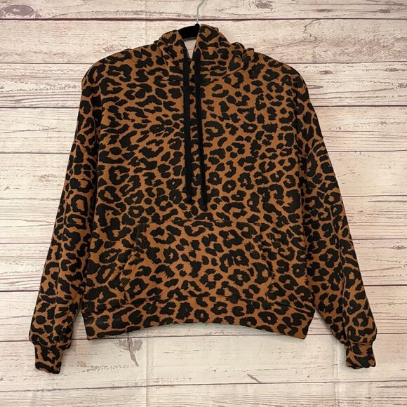 BKE Cheetah Print Fleece Lined Hoodie Medium - Picture 1 of 5